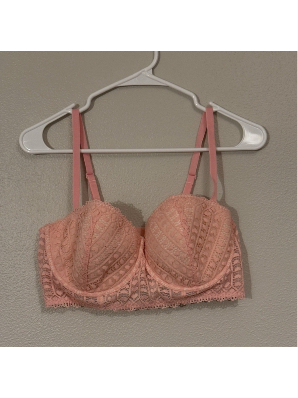 Adore Me Bra 36DD Pink Nude Heart Underwire Pondrspin Sexy